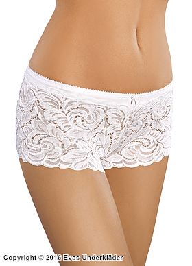 Romantiske boyshort-truser, blonder, blomster